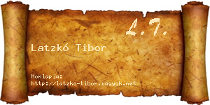 Latzkó Tibor névjegykártya